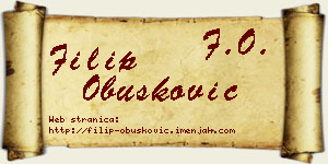 Filip Obušković vizit kartica